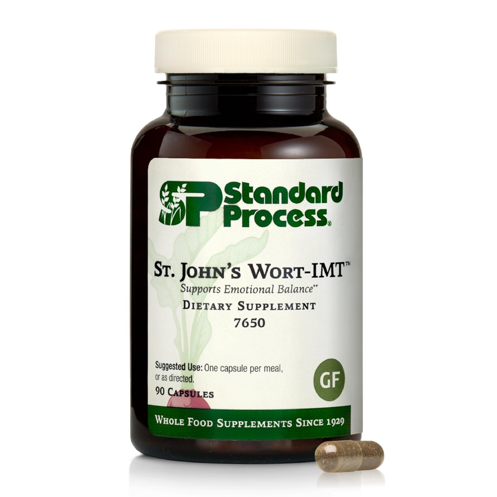 Standardni proces St. John's Wort-IMT - Zeliščni dodatek za spanje in pomoč pri stresu - podpira ravnovesje in sprostitev - ne-mlada, ne-soja in gluten-free - 90 kapsul