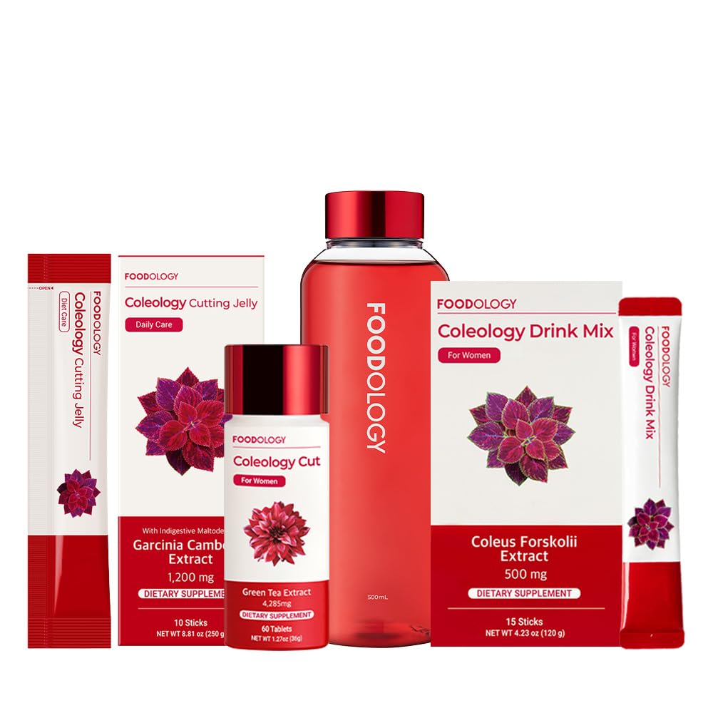 FOODOLOGY Fat Burner Red Line Bunde Coleology Drink Mix & Coleology Rezanje Jelly & Voda steklenica