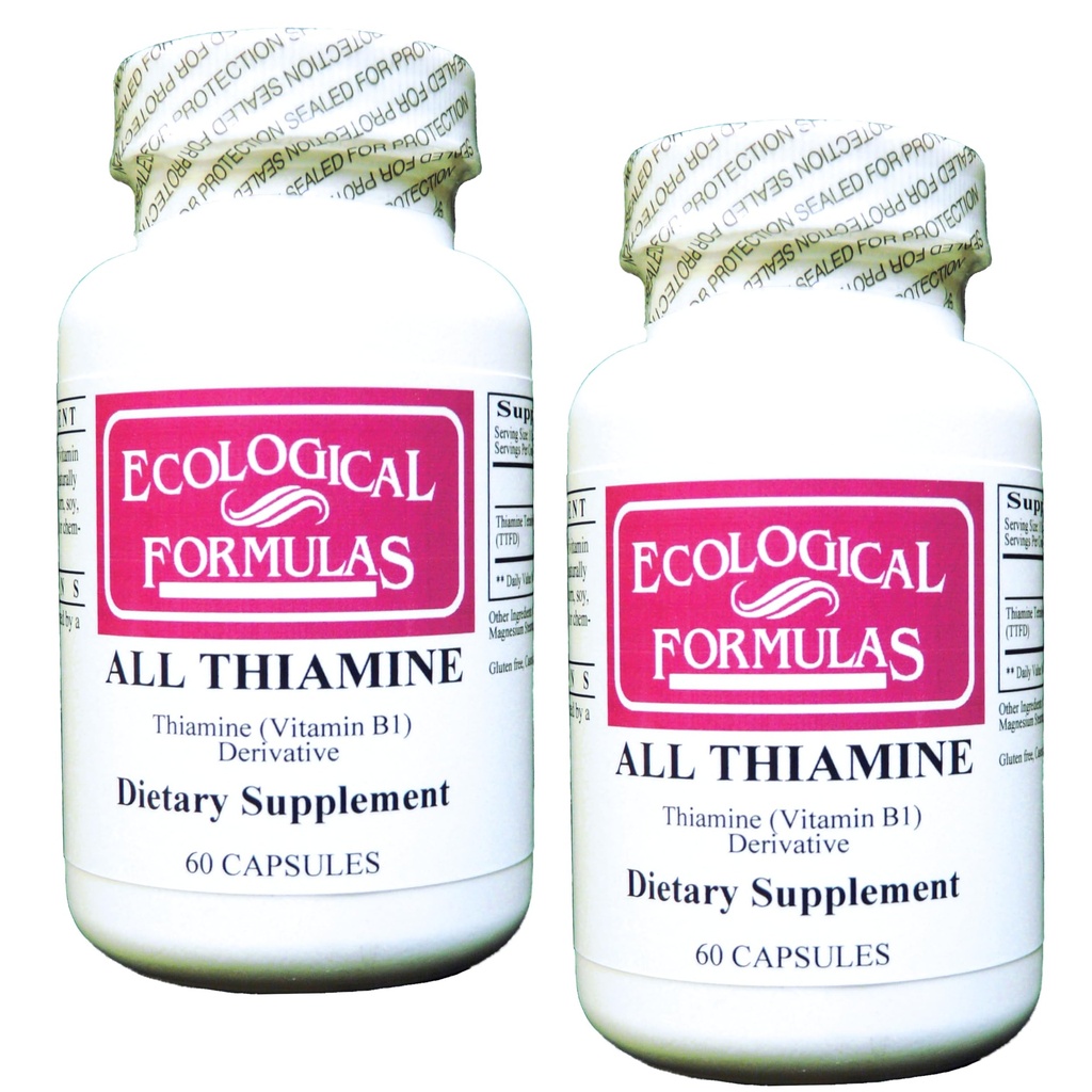 Ekološke formule Vse Tiamin Vitamin B1 50 mg, 2 X 60 Kapsule