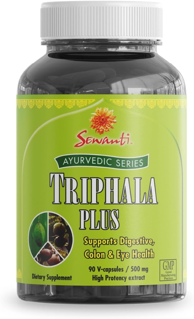 Sevanti Ayurvedic Triphala kapsule - zeliščna formula za digestivno zdravje - Amla, Bibhitaki, Haritaki - 90 V- Capsule/ 500mg