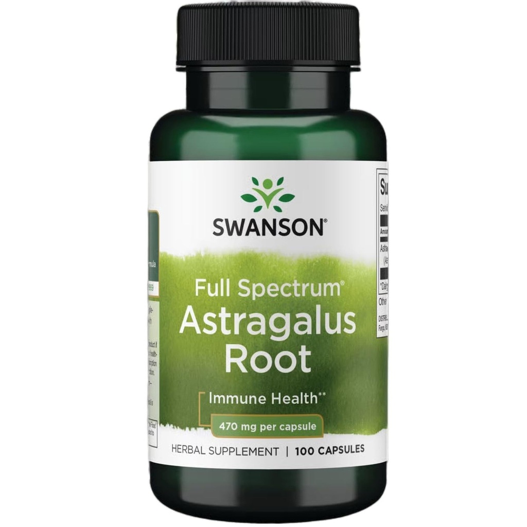 Swanson Astragalus Root - zeliščni dodatek za spodbujanje imunskega sistema podporo - naravna formula podpira zdravje srca in jeter - (100 kapsul, 470mg vsak)