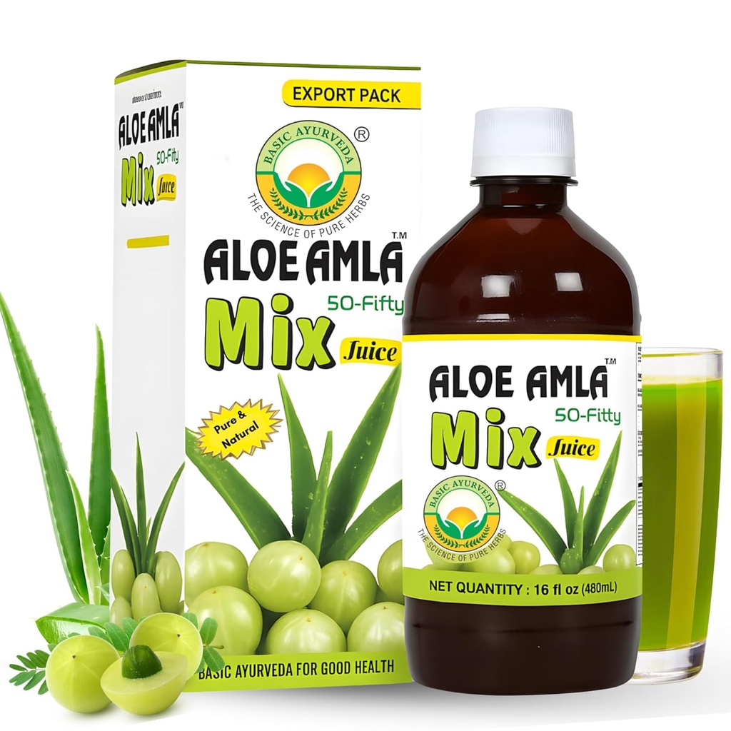 Basic Ayurveda Gooseberry + Aloe Vera Juice – 16.23 Fl Oz (480ml) 