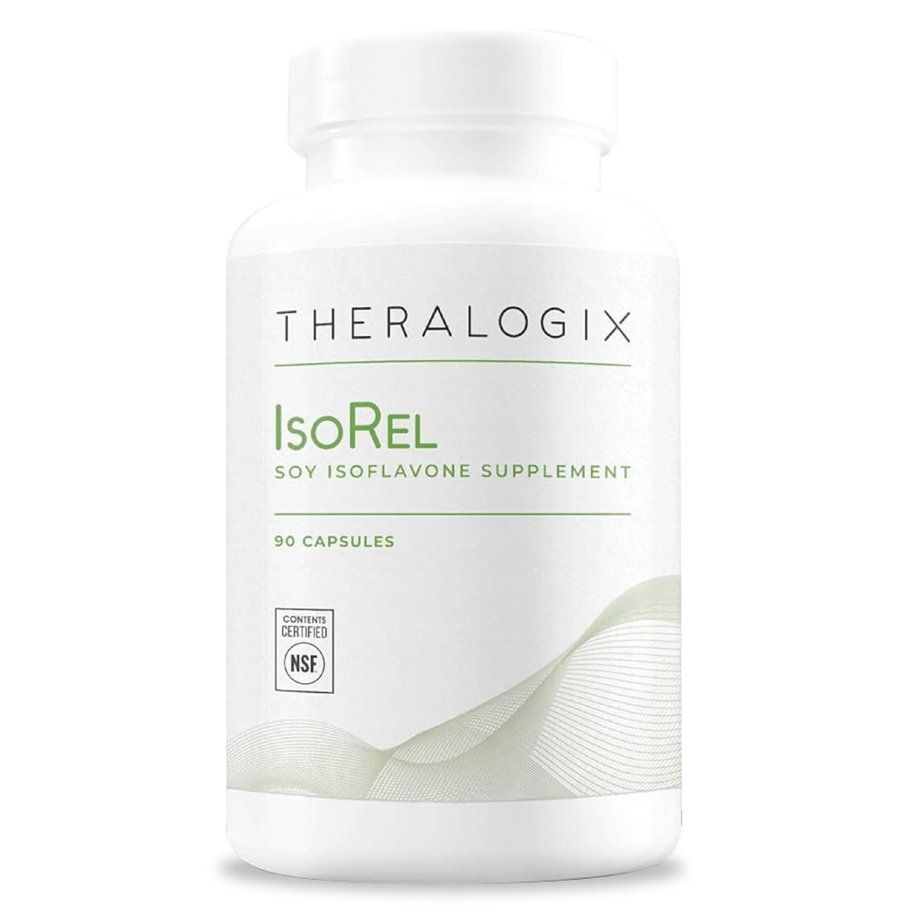 Theralogix IsoRel Cel Soybean Extract dodatek - 90-dnevna dobava - Menopause Podpora za pomoč Hot Flashes - Prostata Health Support for Men - NSF Certified - 90 kapsul