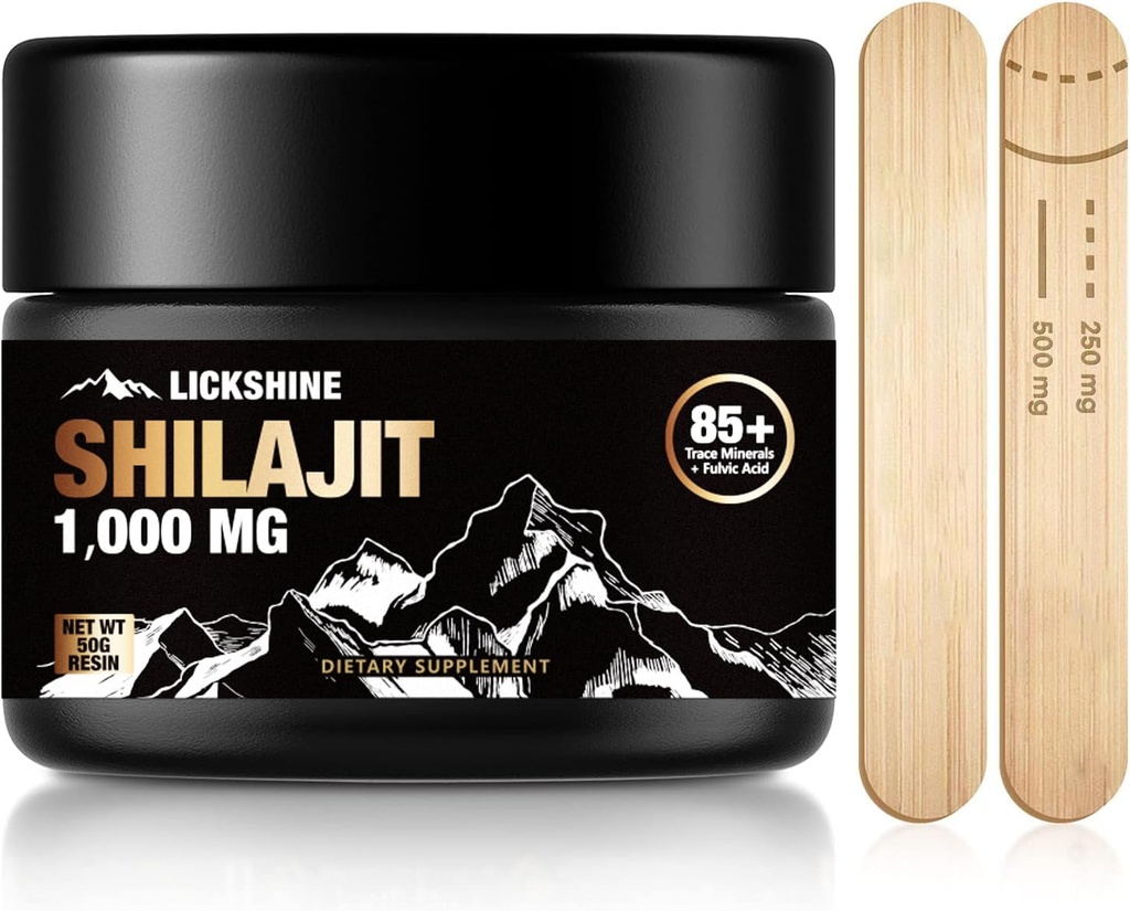 1 Pack Shilajit Pure Himalajan Shilajit Resin s fulvično kislino, 1000mg Največja moč Natural Organic Shilajit z 85+ Trace Minerals Supplement Gel, Podpora energije in imunskega sistema - 50g