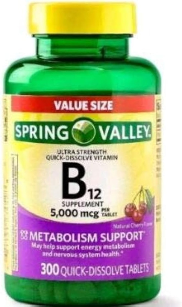 Spring Valley B12 5000mcg 300ct Presnovna podpora