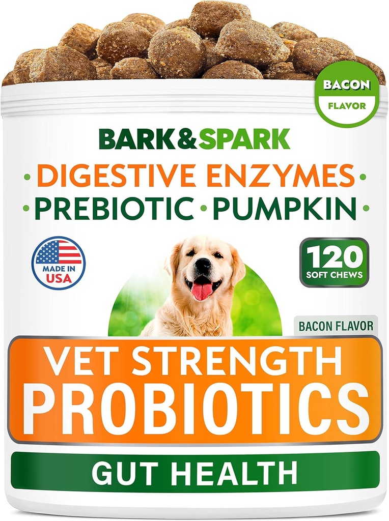 Vet moč pes probiotiki žvečijo - plin, driska, alergija, zaprtje, upset želodčne Relief, z encimi + Buča + Prebiotiki - Žvečljiva Fiber dodatek - 100 Soft Chews - Dim raca