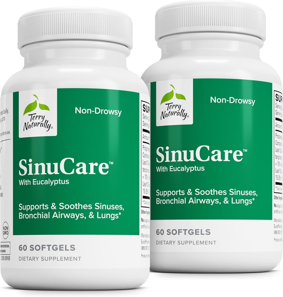 Terry Seveda SinuCare - Bronchial Wellness podpora dodatek - Zdrav Sinus Aid - Prehranska dopolnila za podporo zdravih pljuč - 60 Softgels (2 paket)