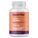 BESTVITE SAM-e 200 mg stabilizirane (60 vegetarijanskih kapsul) - Enostaven za pogoltnitev oblika kapsule - ni potreben enterični plašč - ni titanijevega dioksida - ni stearat - veganski - brez GSO - brez glutena