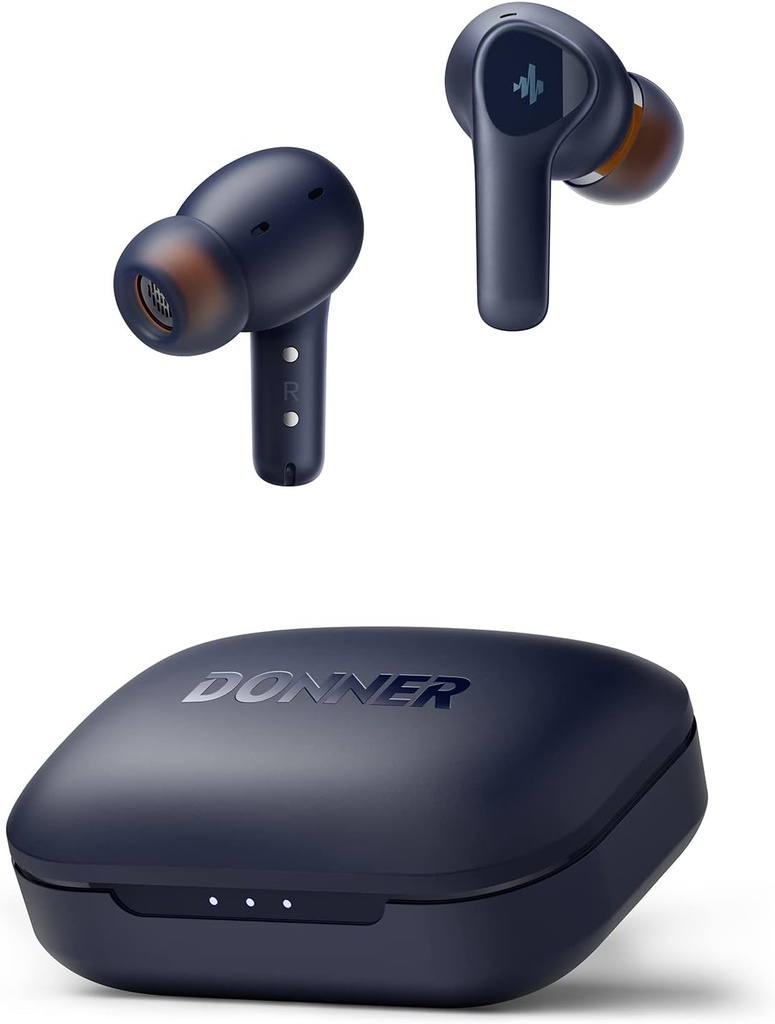 Donner Wireless Earbuds Preklic hrupa, Bluetooth 5.2 slušalke z ENC za Clear Calls, 12mm vozniki in uravnotežena armatura, Aplikacija za EQ po meri, 32H Playtime, hitro polnjenje - Dobuds One, Blue