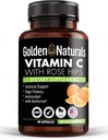 Golden Naturals Vitamin C z vso naravno Rose HIPS, 1000mg, Imunsko spodbujanje podporo in močan antioksidant, visoka absorpcija z BioPerin, izboljšanje zdravja kože, 90 kapsul