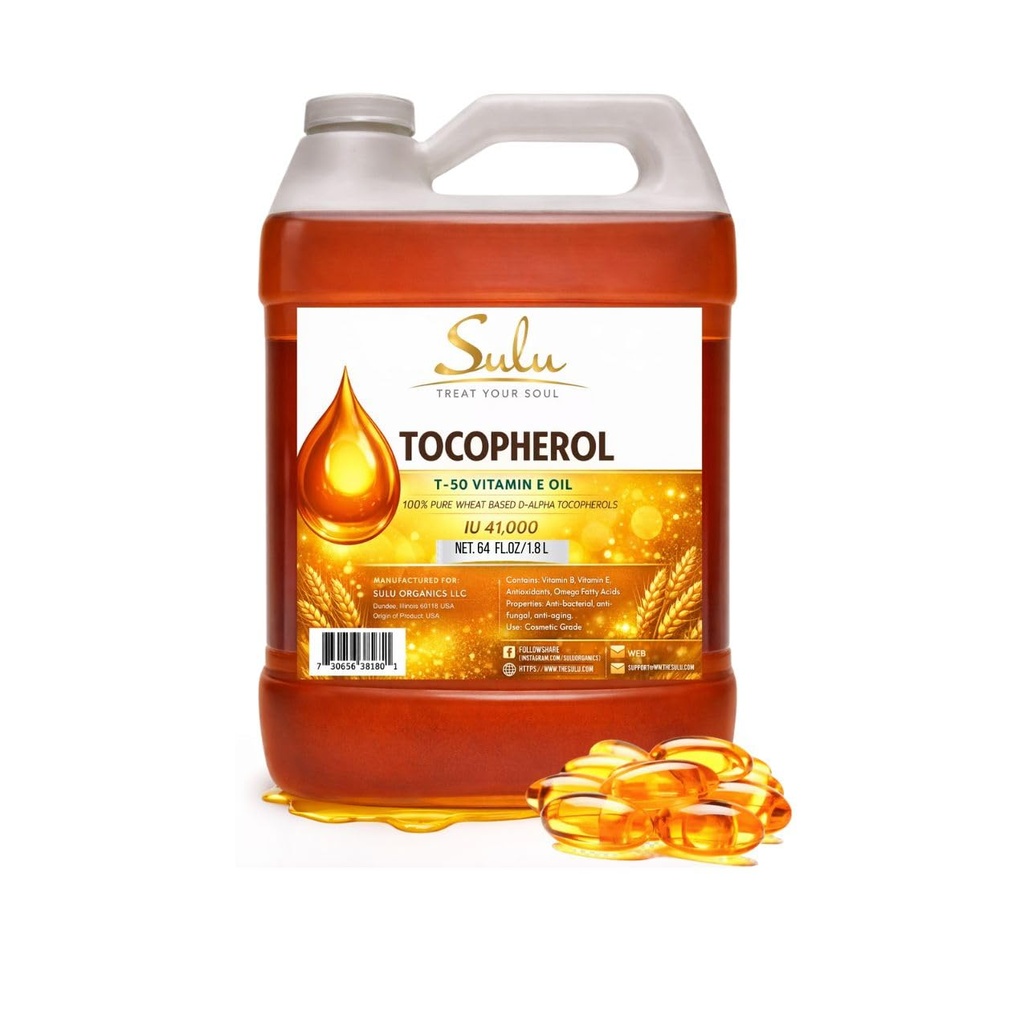 SULU ORGANICS 4 lbs-100% Čista in naravna soja brez T-50 Tokoferoli Vitamin E olje