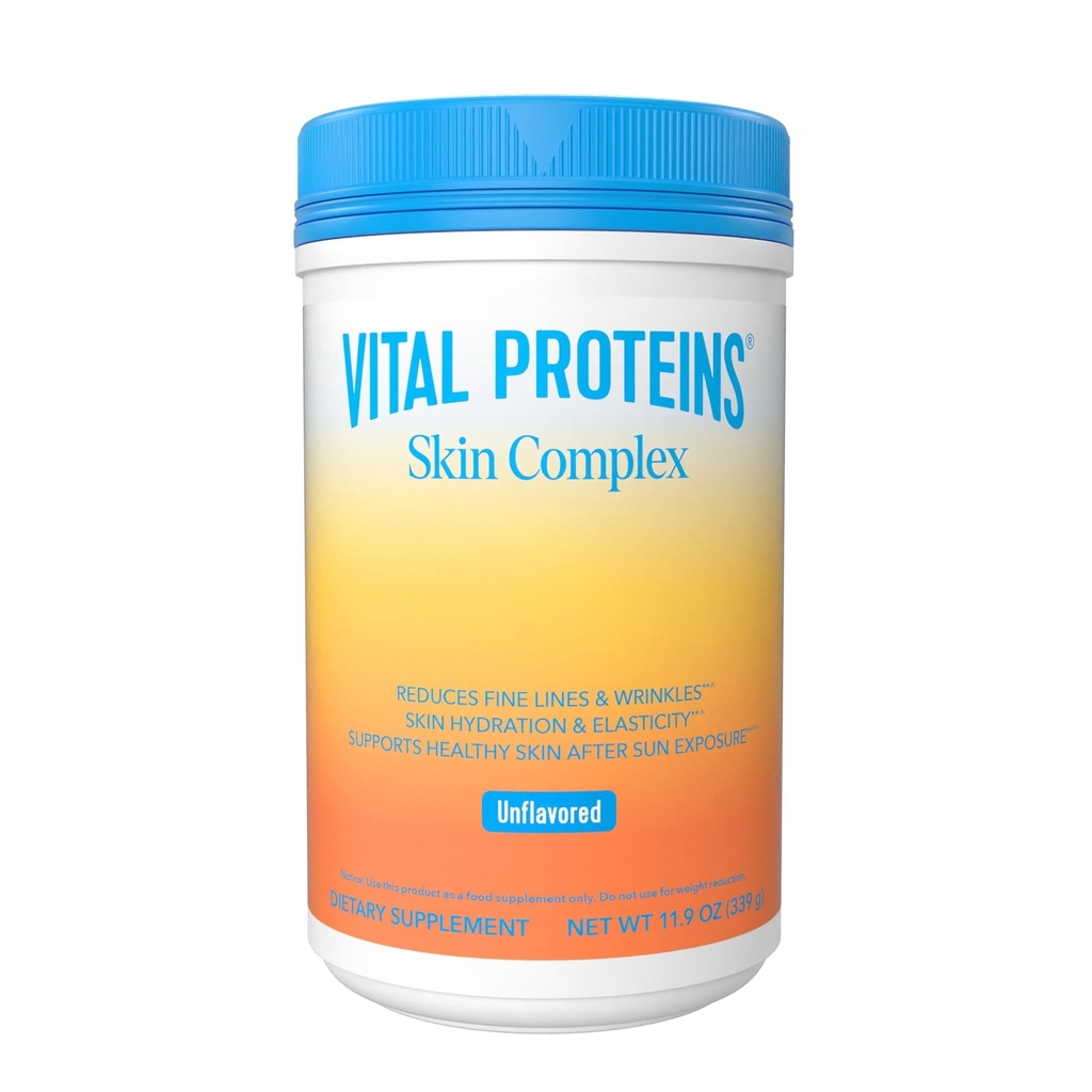 Vitalni proteini Kolagen Peptidi za ženske - 20g hidroliziran kolagen, vitamin C, hialuronska kislina, zmanjšanje fine linije in gube, Verisol & Holimel - kožni kompleks dodatek, nearomatizirana 11.9oz Prašek