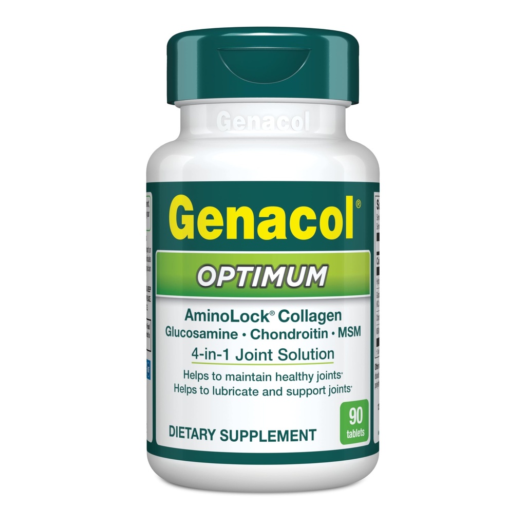 Genacol Optimum – glukozamin, hondroitin, MSM in ultrahidralizirane tablete kolagena, ohranja zdrave sklepe, ščiti in maziva kartilaža, 90 tablet (30-dnevna dobava)