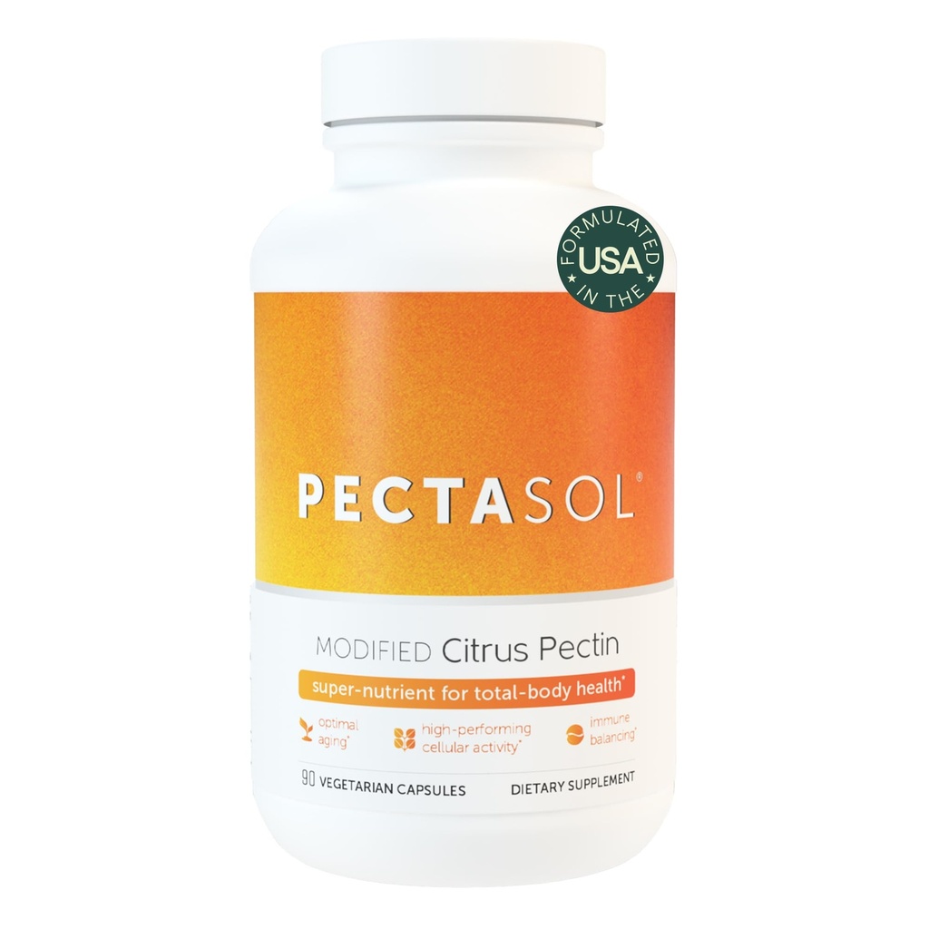 PectaSol, modificiran Citrus pektin – 90 kapsul – kompletno zdravstveno dopolnilo za podporo srcu, imunskemu sistemu, vnetju in zdravemu staranju + ohranjanje zdravih ravni galektina-3
