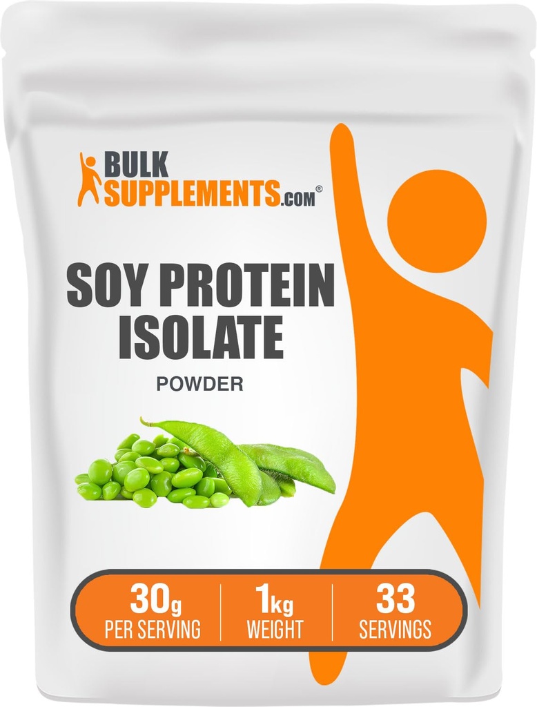 BulkSupplements.com Izolat iz sojinih beljakovin v prahu - veganski Beljakovinski prašek, brez arome, 30g na serviranje, 1kg (2,2 lbs) (paka po 1)