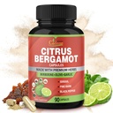 Organska Cadane Citrus Bergamot dodatek Extract kapsule, 90 Caps, 3 Mesece dobave & Berberine, Olive, Guggul, Česen, Pine Bark, Črna paprika