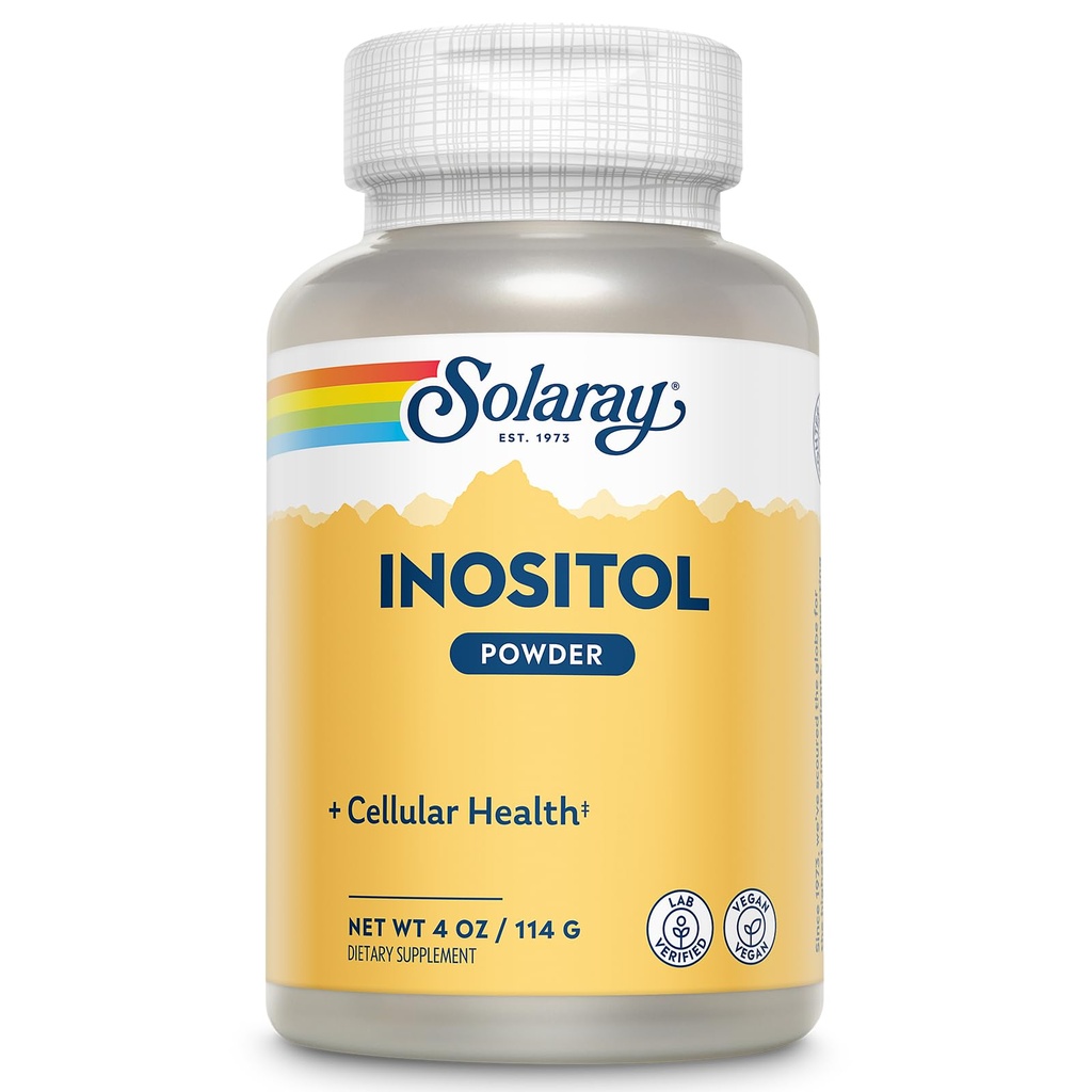 SOLARAY Pure Inositol Powder - celična zdravstvena podpora - Vegan, laboratorij Preverjeni - 163 Servings, 4 OZ (4oz, 162 Serv.)