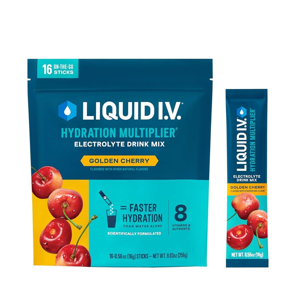 Tekoči I.V.® Hydration Multiplier® - Golden Cherry - Hydration Powder Packets 