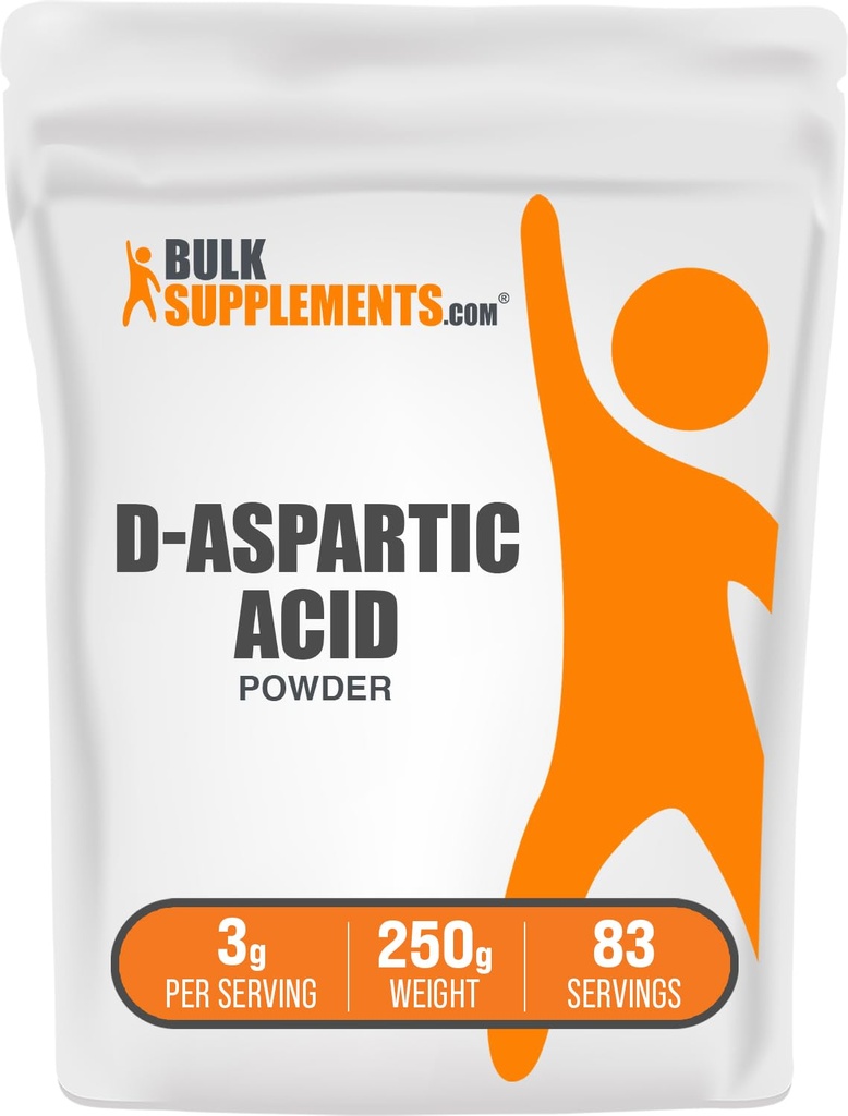 BulkSupplements.com D-asparaginska kislina v prahu - D-asparaginska kislina dodatek za moške, nearomatizirana aminokislina - Pure & Gluten Free, 3g na Serving, 250g (8,8 oz) (Pack of 1)