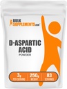 BulkSupplements.com D-asparaginska kislina v prahu - D-asparaginska kislina dodatek za moške, nearomatizirana aminokislina - Pure & Gluten Free, 3g na Serving, 250g (8,8 oz) (Pack of 1)