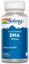 SOLARAY DHA Dodatki 100 mg - D H Omega 3 Maščobne kisline za podporo Wellness, Prenatal DHA Omega 3 dodatek - Rastlina, pridobljena iz Algae Oil - 60-dnevno garancijo, 60 Serving, 60 Veganski softgels