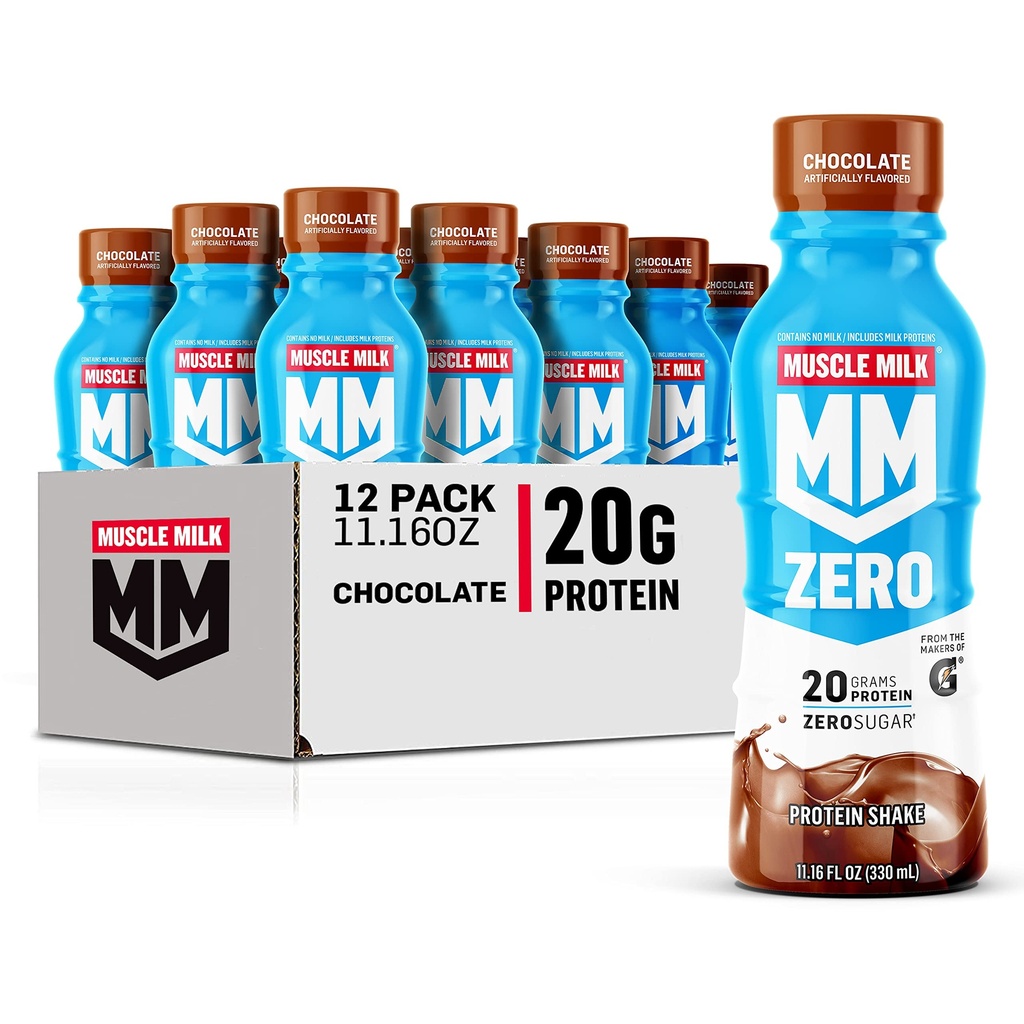 Mišično mleko brez beljakovin Shake, čokolada, 20g Beljakovine, nič sladkorja, 100 kalorij, kalcij, vitamini A, C & D, 4g Fiber, Energirni prigrizek, Obdelava, Pakiranje maj Vary,11.16 Fl Oz (Pack of 12)