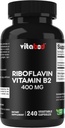 Vitamin B2 (Riboflavin) 400 mg 240 vegetarijanske kapsule – podporna celična energija in proizvodnja rdečih krvnih celic