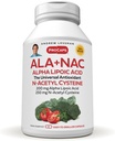 ANDREW LESSMAN ALA + NAC Alpha lipoična kislina z N-acetil-cistein 180 kapsulami - ultra visoka jakost, antioksidantna podpora za živčevje, srce, možgane, jetra, ledvice, pljuča, energijo. Brez dodatkov