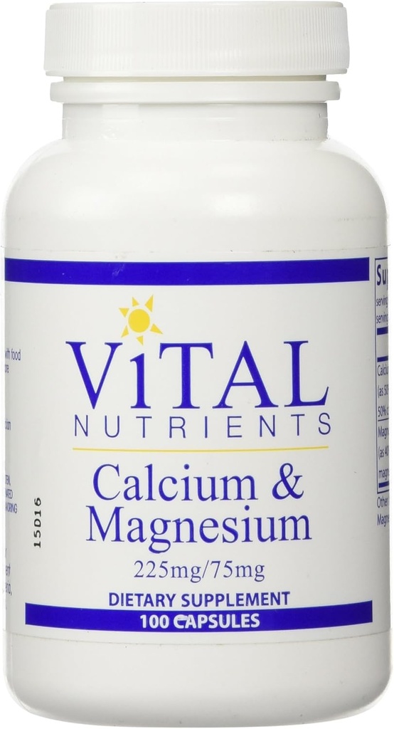 Vital Nutrients Kalcij Magnezij Vitamini, 225 mg/75mg, 100 Število