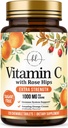 Vitamin C Dodatek 1000mg - Dodatna moč z bioflavonoidi vrtnic - brez sladkorja Vitamin C Žvečljive tablete, Vit C narave za imuno podporo in zaščito antioksidant - 120 žvečljive tablete