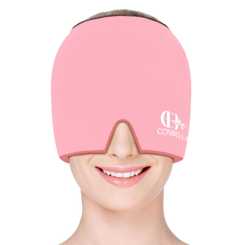 Migrena Relief Cap, Pomirjujoči glavobol Ledena maska Izdelki, Vroče in hladno zdravljenje, Migrena Glavobol Relief Cap za Migrena, Sinus, Puffy oči, Tension, Stres in mačka (Pink)