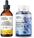 Divje in organske Echinacea Goldenseal Tinkture 4 fl oz & Lung Detox Gummies