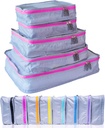 MUMI Pakiranje kocke – 5-Piece Kompresija Pakiranje kocke za potovanja, Prtljaga Organizatorji za kovčke, Nošenje na vrečke, Backpacks, in Duffel vrečke – Vesolje-Saving Travel Essentials - Pink