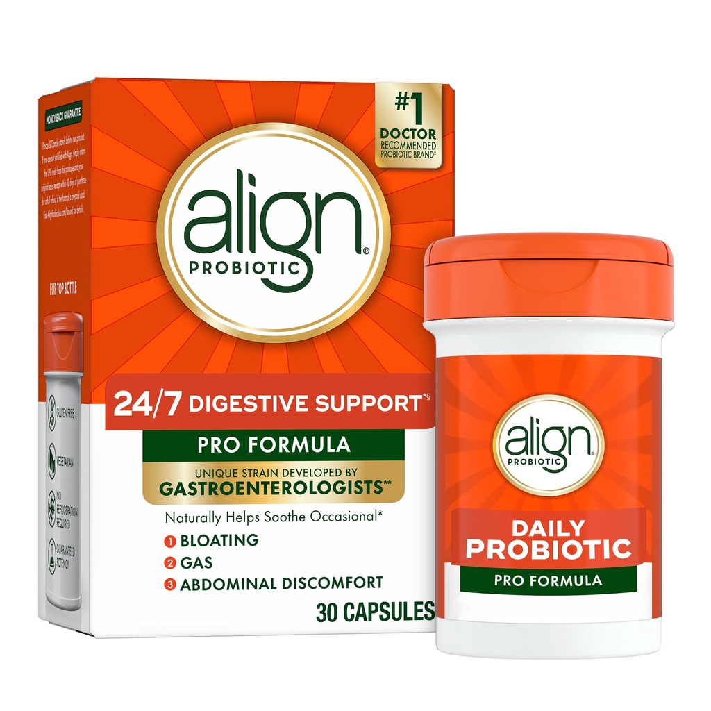 Align Probiotic, Pro Formula, Probiotiki za ženske in moške, Probiotiki za prebavno zdravje, moški in ženske probiotične kapsule pomoč lajšanje občasno napihnjenost in plin*, 30 kapsul