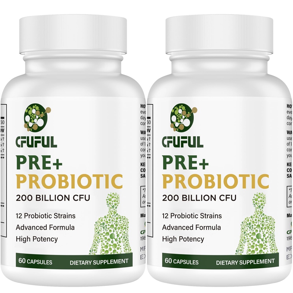 Probiotiki za ženske in moške - 200 milijard CFU 12 sevov Probiotik za digestiv Imune & Gut Health, z organskim prebiotičnim police Stable Probiotic dodatek za buating 120 kapsul