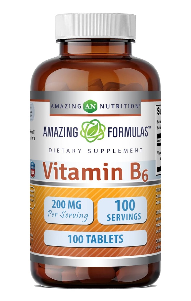 Neverjetne formule Vitamin B6 Piridoksin 200mg 100 Tablete dodatek 