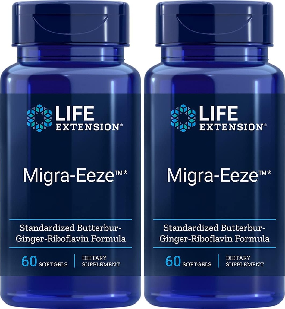 Life Extension Migra-EezeTM Standardizirani Butterbur-Ginger-Riboflavin Formula, 60 Count (Pack of 2)