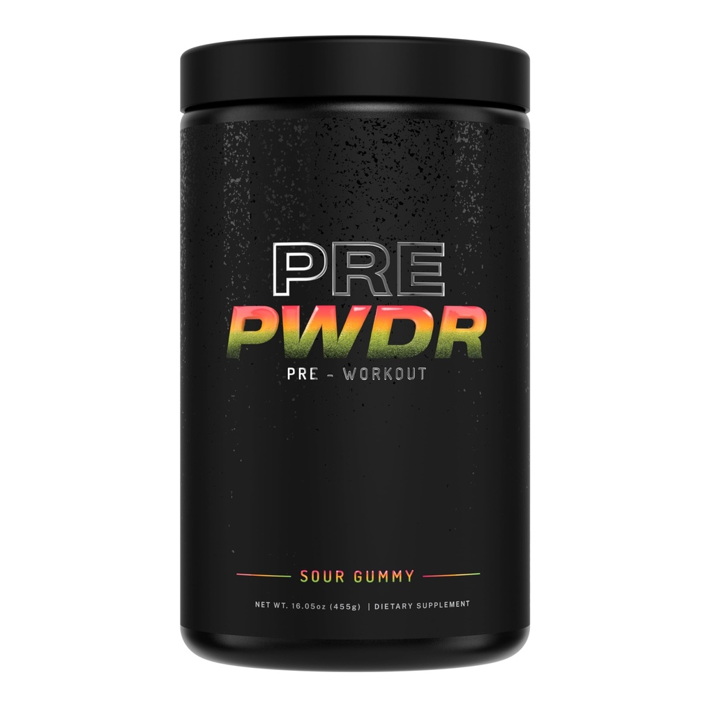 PWDRS pred-workout prah, Vse naravne Pred vadbo za energijo, črpalko, vzdržljivost in moč, s kofeinom (Sour Gummy)
