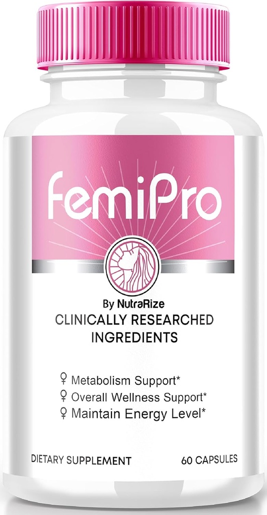 NutraRize FemiPro kapsule, Premium Formula za podporo sečil, Vse-naravni dodatek za nadzor in splošno zdravje, Femi Pro Reviews (60 kapsul)