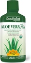 Country Life Realfood Organics Liquid Aloe Vera Plus - Podpira prebavni in imunski sistem - s Slipperiy Elm, Ginger, Kurkuma, Peppermint - Organic ACTIVALOE, Qmatrix Process - 32 oz