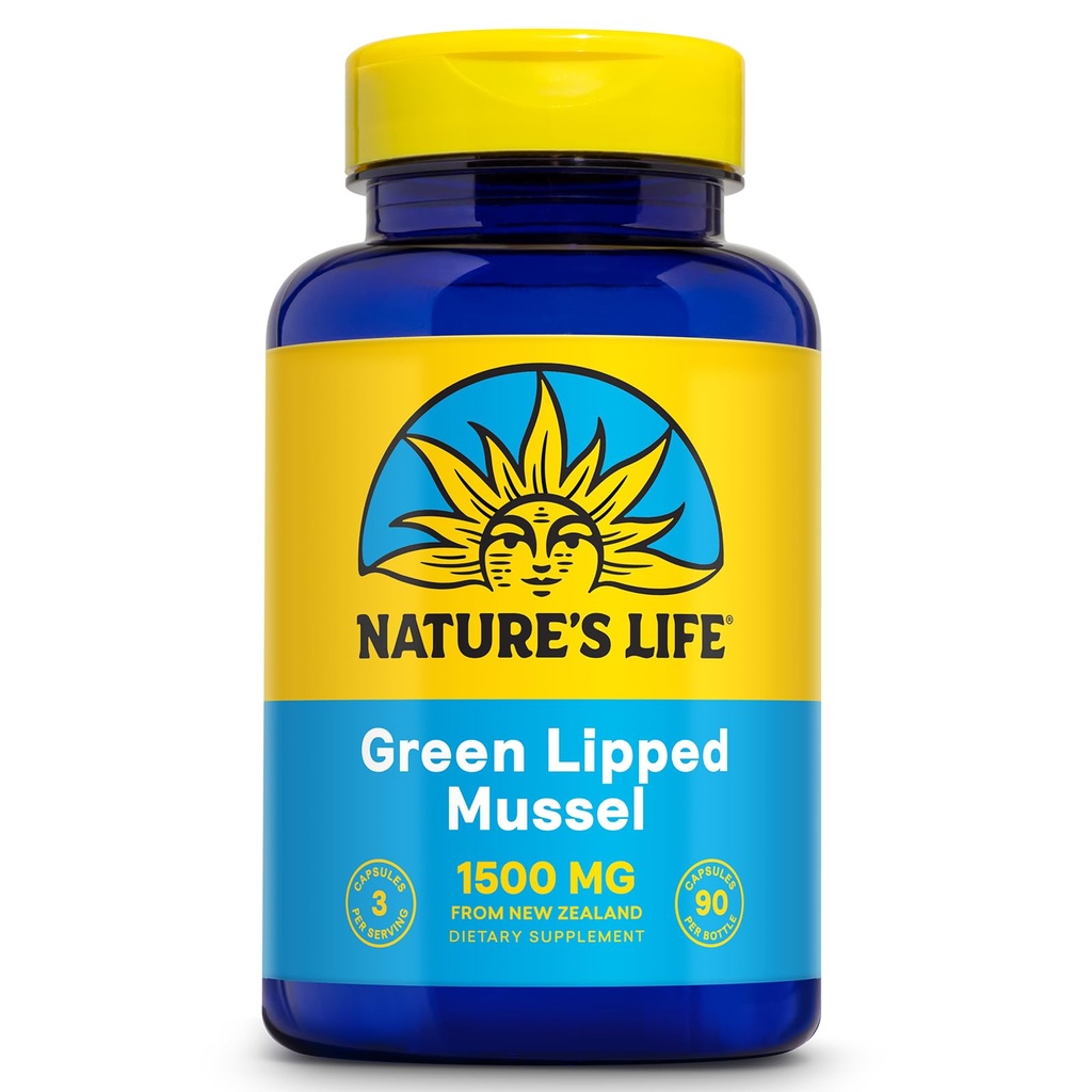 Življenje narave Green Lipped Mussel 1500 mg - Nova Zelandija Green Lipped Mussel dodatek z naravno Omega 3 Maščobne kisline - 60-dnevno garancijo, laboratorij preverjen - 30 Serving, 90 kapsul