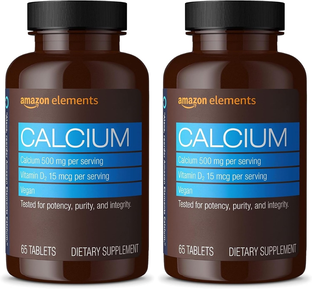 Elementi Kalcij plus vitamin D2, 65 tablet (2 mesec dobave) (Packaging May Vary) (paket z 2)