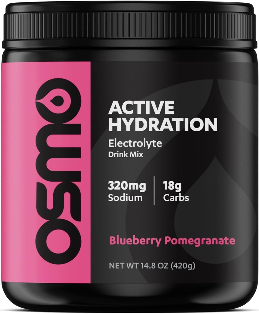 Osmo Active Hydration Elektrolit Powder (20 Servinges) - Vključuje natrij, magnezij, kalij, ogljikove hidrate in vitamine, trsni sladkor - vse naravno, 3X Hitrejša Hidracija, poveča moč in vzdržljivost, borovnice