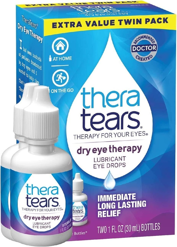TheraTears Lubricant kapljice za oči - 1 oz, pakiranje po 2