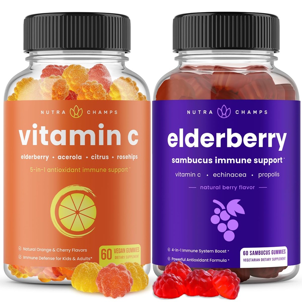 NutraChamps (2-Pack) Vitamin C Gumiji in Bezgove jagode