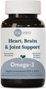 ruved Omega-3 - Omega 3 ribje olje, 1000mg na kapsulo, EPA & DHA ribje olje dopolnilo za ženske & moške, srce, možgane, in skupno podporo - 60 kapsul mehkega gela (1 grof)