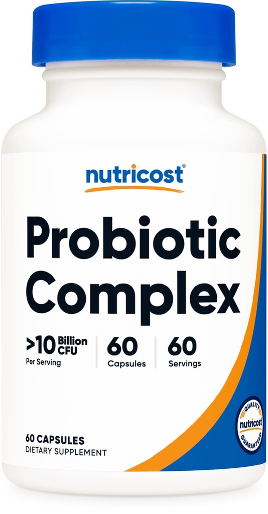 Nutricost Probiotic Complex (10 milijard CFU) 60 kapsul - Acidophilus Plus 9 drugi probiotiki, ne-GMO, Gluten brezplačno dodatek