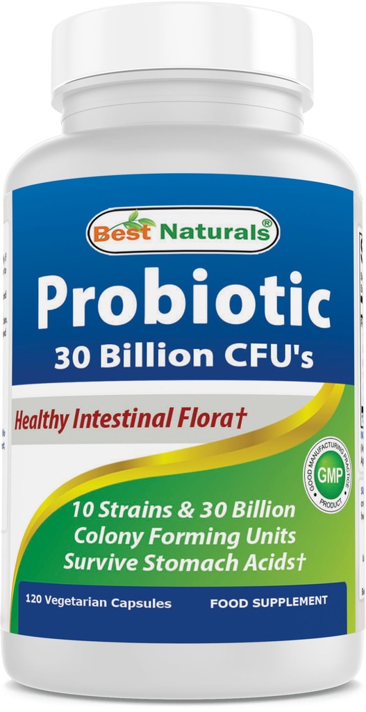 Best Naturals Probiotic 10 Sevi in 30 milijard CFU Črevesna Flora, 120 Veggie kapsule - Rokavice Stable probiotic (4146365)