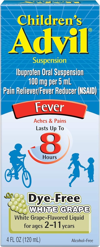 Advil otroški Suspendiran sladkor brez barve, Berry 4 oz (paket z 2)