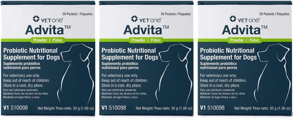 Vet 1 Advita Probiotic Nutritional Supplement za pse (3 škatle, 90 paketov)